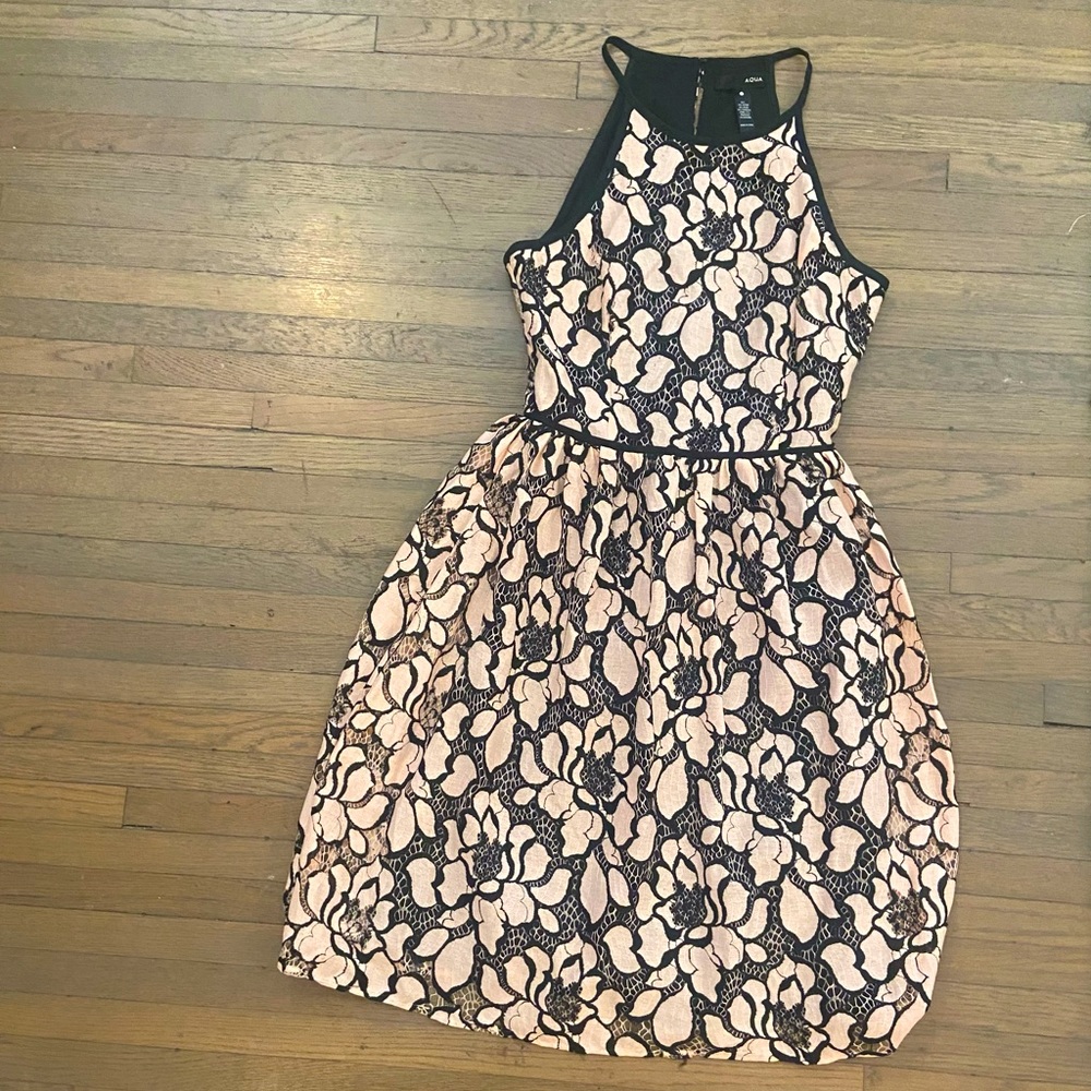 Aqua floral lace dress